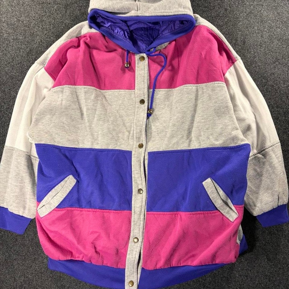 Vintage 90s Cambridge Colorblock Reversible Windbreaker Jacket Mens 2XL Purple